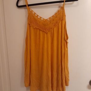 Mustard crochet tank top